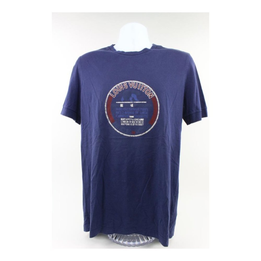 Louis Vuitton Men's XL Navy Blue Bear LV T-Shirt 114lv10
